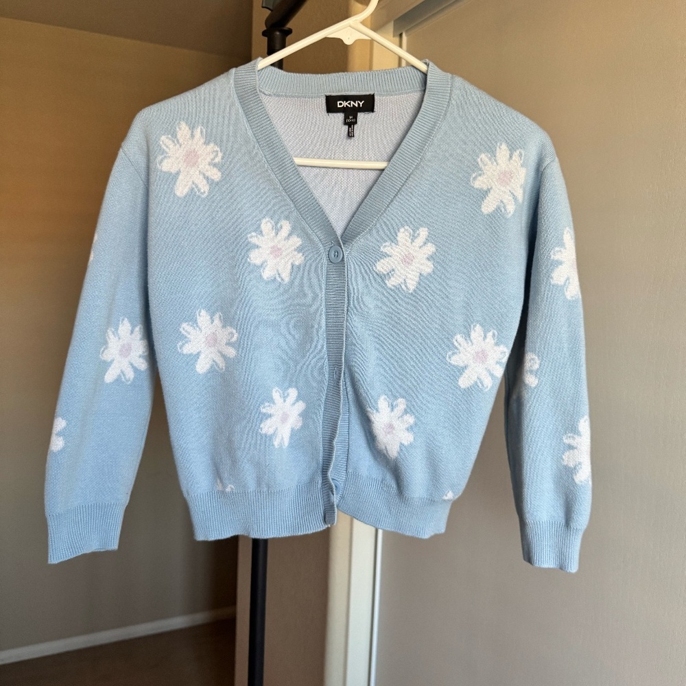 DKNY Girls Flower Sweater